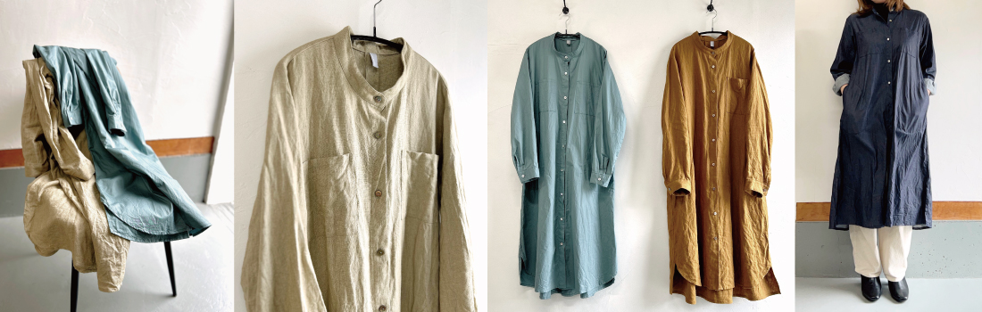 プレーンシャツワンピース